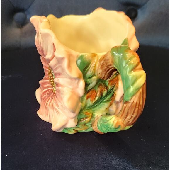 A Corner Ruby Collection Pink Daisy Ceramic Pitcher 2.5 in deep x 3 x 3 inches - Picture 4 of 9